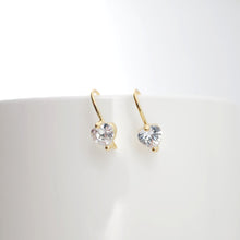 Load image into Gallery viewer, 18K Gold Plated Ear Wires, heart Cubic Pave Earring Hooks, Nickel Free, Fish Hooks, Ear Wires for Jewelry Making D0169