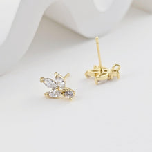 تحميل الصورة إلى عارض المعرض، أقراط على شكل زهرة من الزركونيا المكعبة، مطلية بالذهب مع حلقة، مضادة للحساسية، مصنوعة يدويًا، لوازم صنع الأقراط بنفسك D0285