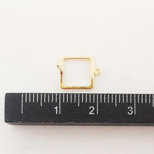 Load image into Gallery viewer, 10pcs 14K Gold Square Post With Loop, Openwork Square Stud Earring Nickel Free, 12x10mm, Hypoallergenic Earring Findings Z074