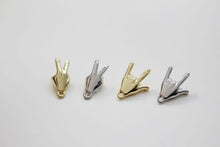 Load image into Gallery viewer, 14K Gold Gesture Earring Post With Loop, Rock &#39;n&#39; Roll, Yeah, S925 Silver Ear Pin Nickel Free, Hypoallergenic Earring Findings BB083