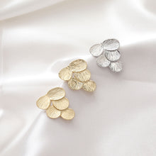 Load image into Gallery viewer, Leaf Post with Loop, Gold/Matte Gold/Silver, S925 Silver Pin Nickel Free Earrings, Hypoallergenic Earring Findings JJ028-D