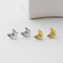 Load image into Gallery viewer, Wing Post Earrings, 11mm, Burshed Gold Earring Post, Hypoallergenic, Earring Findings, Earring Supplies D0422