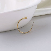 Load image into Gallery viewer, 10pcs 14K Gold Plated C Shape Hoop Earring, 15mm, 20mm, 25mm, 35mm, S925 Silver Ear Pin, Huggie Hoops Earring BY003-ZX7004