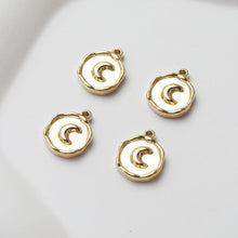 Load image into Gallery viewer, Gold Coin Pendant, Stainless Steel Round Pendant, Cross Charm for Necklace Making, Jewelry Findings GT027