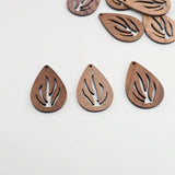 Leaf Shape Geometric Shape Wood Charms, Wooden Pendant, Reclaimed Walnut Wood, Geometric Statement Wood Earrings Diy Ideas JT1020