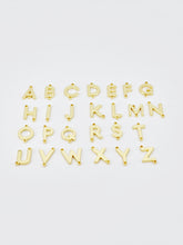 Cargar imagen en el visor de la galería, Cuentas con letras del alfabeto en oro brillante de 18 quilates, cuentas con iniciales, dijes de letras, huecos de doble cara, cuentas con iniciales para collar y pulsera S20682