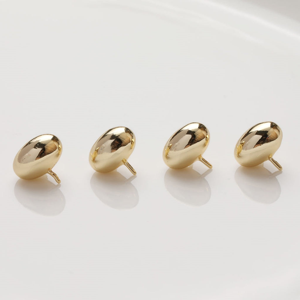 دبوس أذن بيضاوي الشكل مرصع بأحجار الزركونيا المكعبة، دبوس أذن من الفضة الاسترلينية عيار 925، قرط أذن من الذهب عيار 18 قيراطًا مع أغطية تثبيت لنتائج أقراط اللؤلؤ نصف المثقوبة GZ414