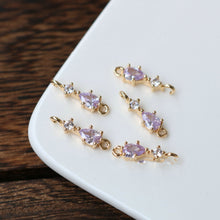 Load image into Gallery viewer, 10pcs- Crystal Teardrop Charms, 8 colors You Choose, 14K Gold Plated Teardrop Pendant, 5*17mm, Jewelry Findings HL107-F101