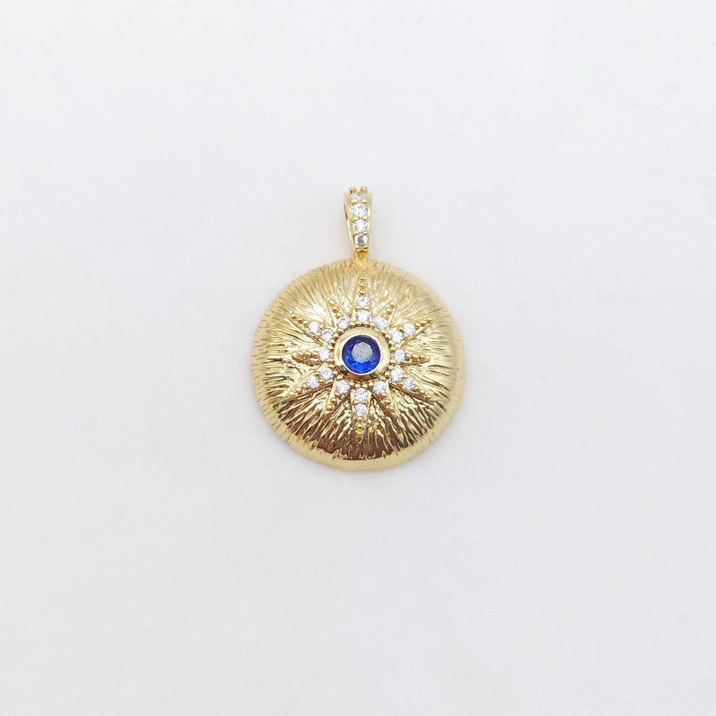 Textured Cubic Pave Pendant, 18K Gold Plated, Star/Moon/Oval/Roumd/Flower/Hand/Heart, Jewelry making supplies S20499