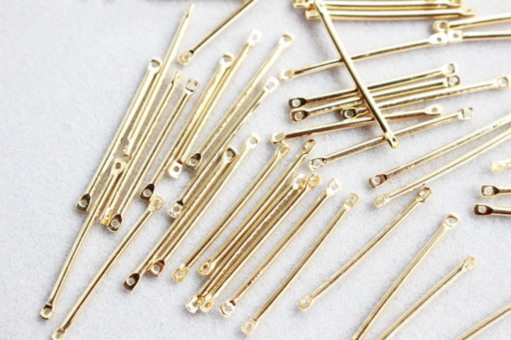 10pc Long Bar Connector, 18K Gold Plated Bar Charm, 20mm,25mm,30mm,35mm,40mm Earring Making Findings GZ178