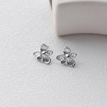 Load image into Gallery viewer, Flower Earring Post, 18K Real Gold Plated Brass Stud Earring With Loop, s925 silver pin, Nickel Free, Earring Finding D0411