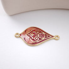 Load image into Gallery viewer, Enamel Boho Connector, 18K Gold Plated Flower Connector Charms For Bracelet Necklace Making, Jewelry Findings S1142