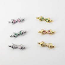 Load image into Gallery viewer, CZ Pave Boho Connector, Cubic Zircon Crystal Pendant, Bracelet Necklace Pendant, 14K Real Gold Plated, Jewelry Findings S20834