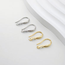 Load image into Gallery viewer, Small Zircon Ear Wire Hook, Gold Plated Earring Hook, Hypoallergenic Hooks Earring , Handmade Earring Findings  Supplies D0091