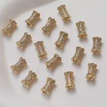 Load image into Gallery viewer, Flower Spacer Beads, 14K Gold Plated, Cubic Zirconia, 3D Flower Beads, Dainty Earring Making Beads, Jewelry Finding GZ353