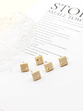 تحميل الصورة إلى عارض المعرض، أقراط خشبية مكونة من 4 قطع، أقراط خشبية مربعة للنساء، مصنوعة من خشب الدردار المعاد تدويره، خالية من النيكل، أقراط هندسية مميزة JT904