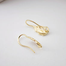 Cargar imagen en el visor de la galería, Ganchos para orejas de hoja, pendientes de oro de 18 quilates, accesorios para pendientes con aro, ganchos de pescado, alambres para hacer joyas D0162
