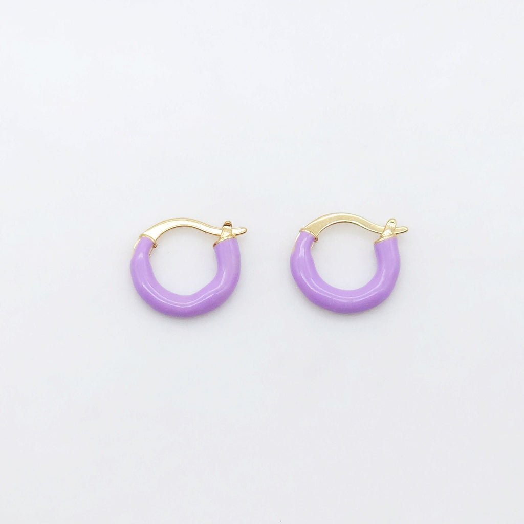 Multicolor Enamel Ear Hoops, 15mm, 9 colours you choose, 18K Gold Plated Leverback Earrings, Huggie Hoops Earring S20521