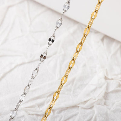 18K Lip Chain Finished Necklace, 316L Stainless Steel, Ready to Wear, 40+5cm/17.7 inch ZD002