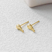 Load image into Gallery viewer, Drop Earring Post with loop, 18K Gold Plated, Nickel Free Earrings, Teardrop Shaped Ear Stud, Jewelry Making Findings D0440