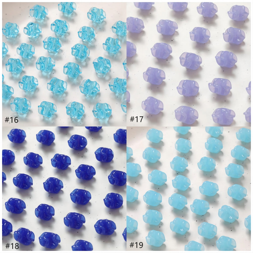 Irregular Flower Glazed Beads, Spacer Beads, 15x11mm, Crystal Glass Loose Beads for Jewelry Making, DIY Beads Finding GT071