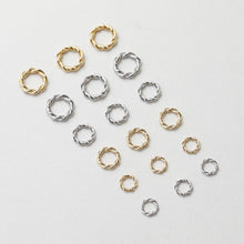 Load image into Gallery viewer, 10pcs Twisted Closed Jump Rings for Jewelry Making, Thickened Gold Plated, 6mm,8mm,9.4mm Round Connectors, Jewelry Finding GT022
