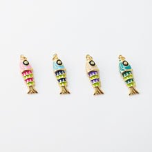 Cargar imagen en el visor de la galería, Dijes de pez esmaltado, dijes de vida marina, dijes chapados en oro de 18 quilates, para hacer pulseras y aretes, accesorios de joyería S1459