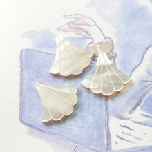 Load image into Gallery viewer, Fan-shaped White Mother-of-Pearl, MOP Shell Pendant, Sector White Nacre, Shell Charm, Mother of Pearl Jewelry Making Findings RY023