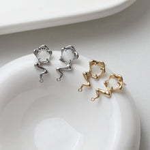 Load image into Gallery viewer, Irregular Cat&#39;s Eye Stone Earring Post, 14K Gold/Silver, S925 Silver Pin Nickel Free Earrings, Circle Ear Stud with Loop GE105