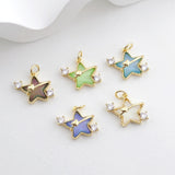 Crystal Tiny Star Charms, Cubic Zirconia Pave, 18K Gold/Silver Plated Star Pendant, Jewelry Findings S1295