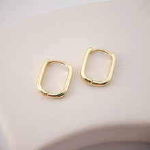 Load image into Gallery viewer, Gold U Shape Hoop Earring, 16.6*14mm, 18K Gold Plated Leverback Earrings, Huggie Hoops Earring D0119
