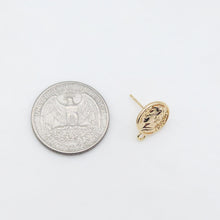 Load image into Gallery viewer, 10pcs 14K Gold Round Post With Loop, Lady Stud Earring Nickel Free, 14.5mm, Hypoallergenic Earring Findings ZX118