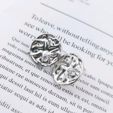 Load image into Gallery viewer, 10pcs Round Earring Post with Loop, 14K White Gold Plated, S925 Silver Pin Nickel Free Earrings, Knot Ear Stud with Loop ZX141