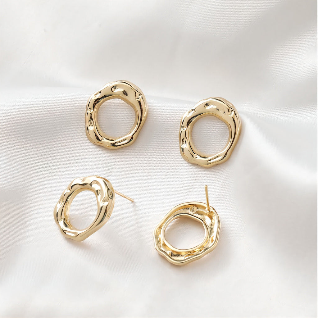 قرط أذن من الفضة الإسترليني عيار 925، دبوس أذن غير منتظم، خالٍ من النيكل، مشبك أذن ذهبي/فضي، مضاد للحساسية، JJ017