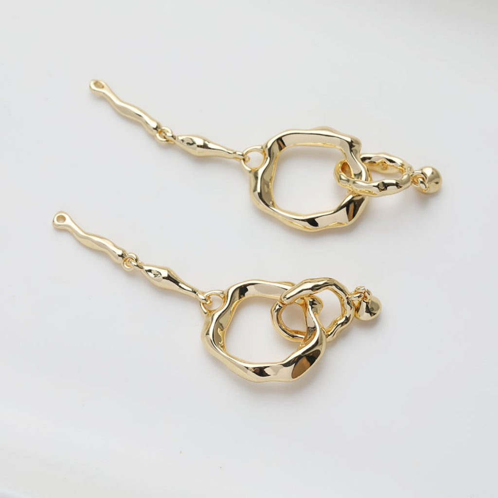 Irregular Link Connector, Link Chain Connector, 14K Gold Plated, Neckalce Bracelet Making Pendant, Jewelry Supply Finding GE132