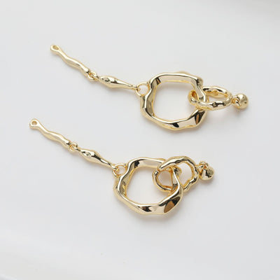 Irregular Link Connector, Link Chain Connector, 14K Gold Plated, Neckalce Bracelet Making Pendant, Jewelry Supply Finding GE132