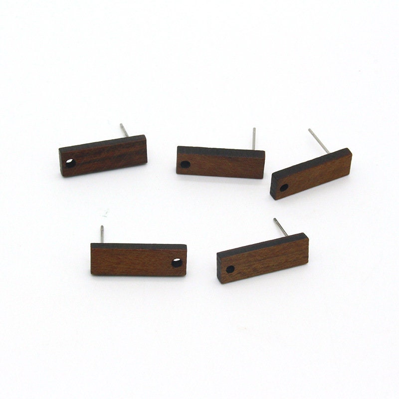 10PCS  rectangular Geometric Wooden Earring Findings, Nickel Free, Earring Finding PS029-JT006