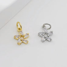 Load image into Gallery viewer, Tiny Star Charms, 8.5mm, Crystal Cubic Star Pendant, Star Connector, 18K Gold Plated, Necklace charms, Jewelry Findings S20647