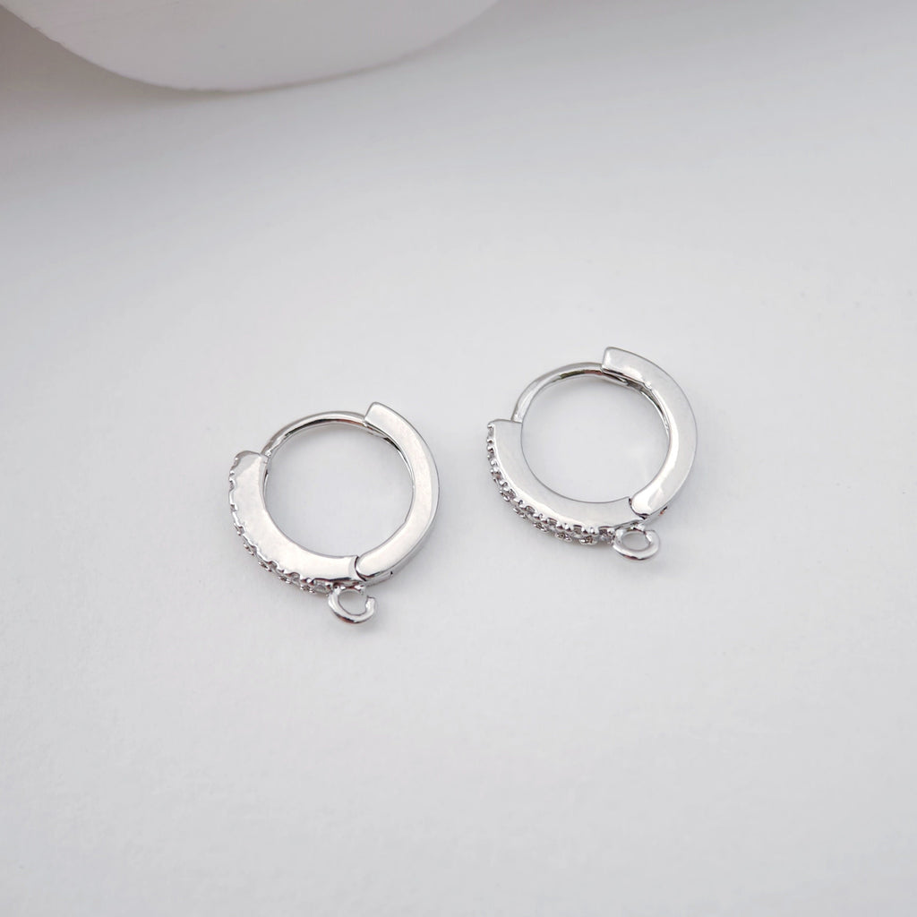 أقراط دائرية مرصعة بأحجار الزركونيا المكعبة، أقراط دائرية مطلية بالذهب مع حلقة، نتائج أقراط دائرية من صنعك، لوازم أقراط يدوية الصنع D0109