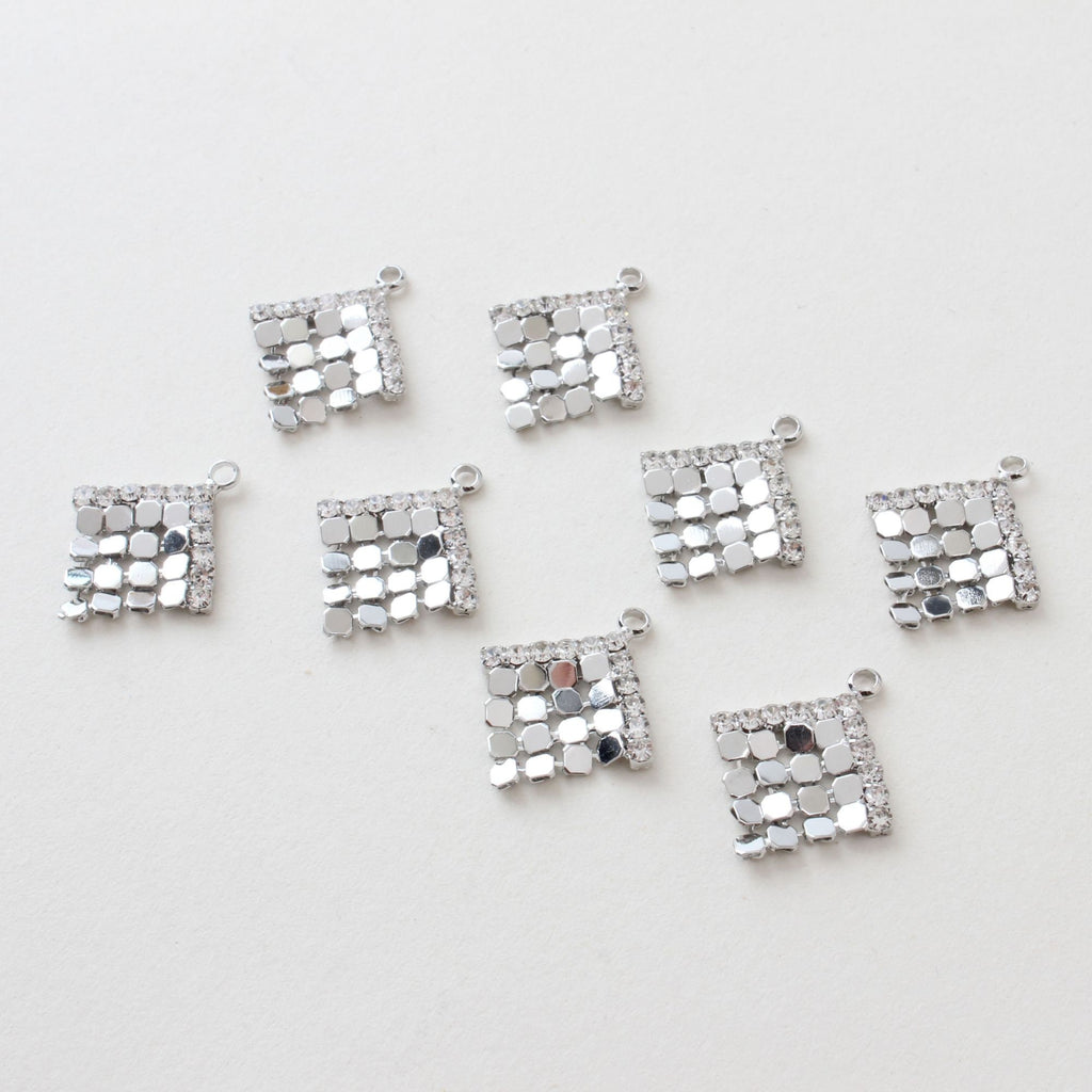 Diamond Shape Sequin Pendant, 18K Gold Plated, Earring Making Charm, Jewelry Finding JG018