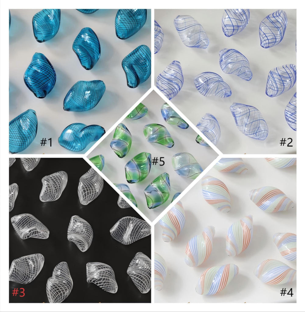 Colourful Patterned Glass Bubble Beads, Irregular Twisted Glass Beads, Hand Blown Hollow Globes for Jewelry Making, DIY Beads Finding GZ777