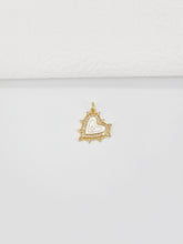 Load image into Gallery viewer, Enamel Heart Charm, 18K Gold Plated Heart Pendant, CZ Pave, Necklace Bracelet Making Pendant S20779