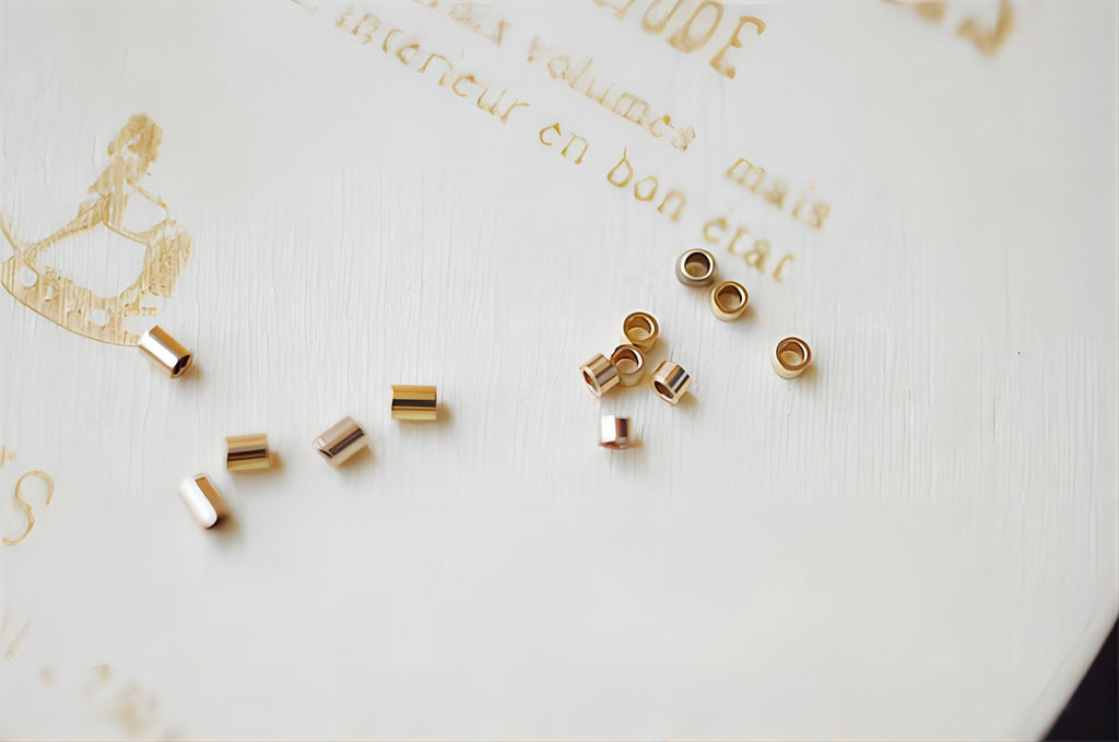 50pcs- Gold Filled Crimp Beads, 1.6x1mm/1.1x1mm Position Beads, 14K Gold Crimp Tube Beads, Gold Crimp Beads, B012