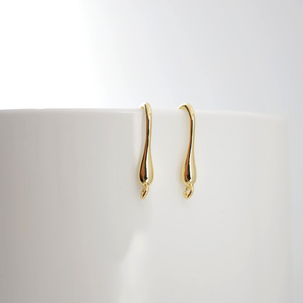 Fish Hooks, 18K Gold Plated Ear Wires, Gold Earring Earring Hooks, Ear Wires for Jewelry Making D0187