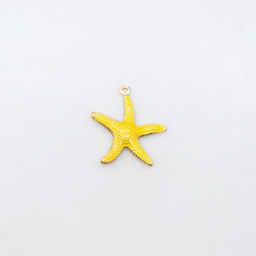 3D Enamel Starfish Charms, 18K Gold Plated, Dainty Starfish Shape Pendant, Bracelet Making Pendant S20520
