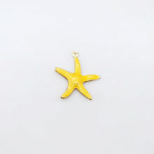 Load image into Gallery viewer, 3D Enamel Starfish Charms, 18K Gold Plated, Dainty Starfish Shape Pendant, Bracelet Making Pendant S20520