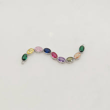 Load image into Gallery viewer, Rainbow Cubic Tennis Connector, 18K Gold Plated CZ Pave Tennis Pendant, 70mm in length, Bracelet Making Charm, Jewelry Findings S20342