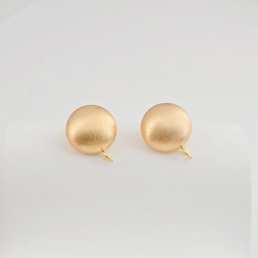 قرط دائري من الذهب عيار 18 قيراطًا بلمسة نهائية مصقولة مع حلقة، أقراط خالية من النيكل، 12 مم، دبوس من الفضة S925، نتائج قرط مضادة للحساسية ZX252