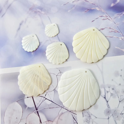 10 قطع من قلادة صدفية على شكل ورقة شجر، قلادة صدفية، سحر صدفي، نتائج صنع الأقراط، نتائج صنع المجوهرات RY058
