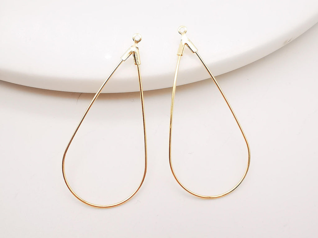 20pcs- Gold Drop Shape Earring Pendant, 44mm, Nickel Free Teardrop Earring Findings, DIY Earring Pendant, Jewelry Making Findings Z026